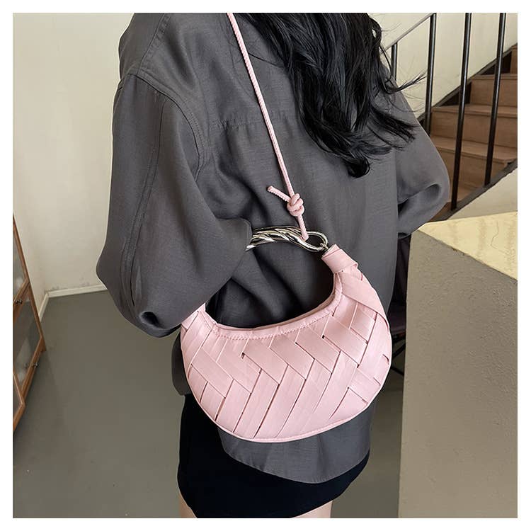 Fashionable niche woven hand-held crossbody bag