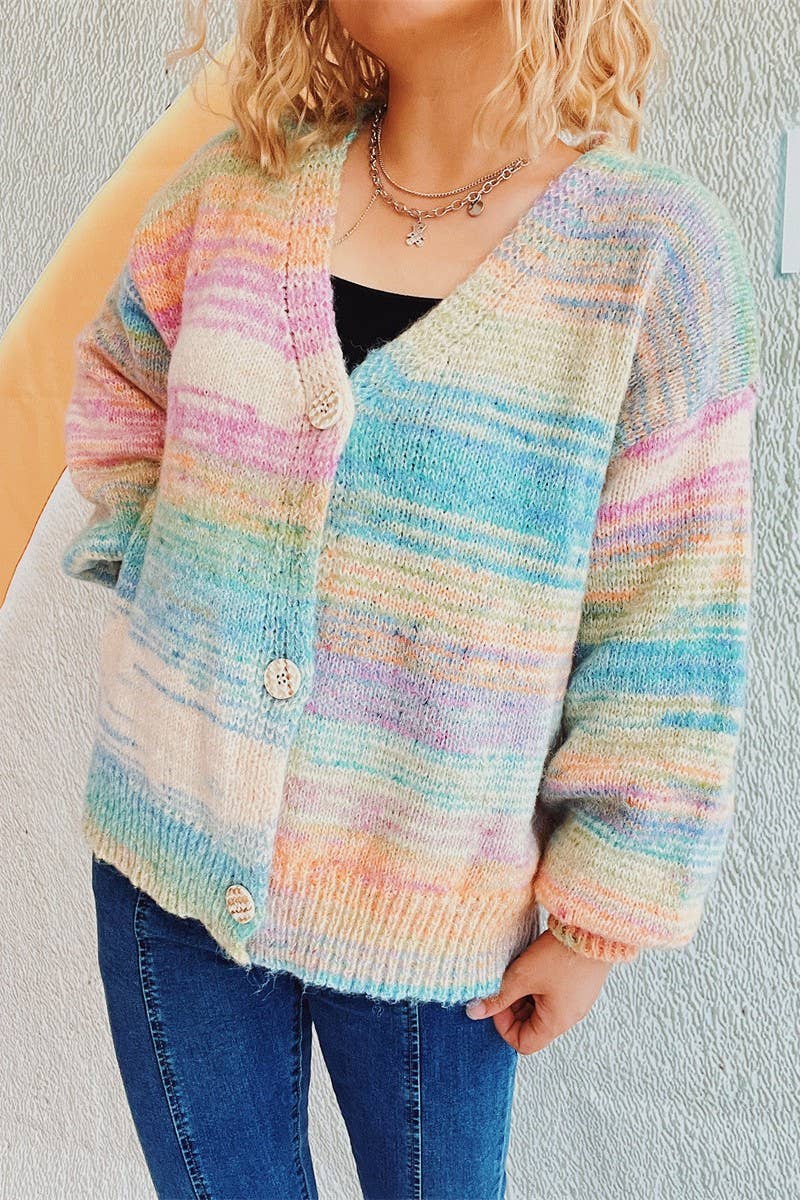 Sweet knit cardigan in tie-dye candy color