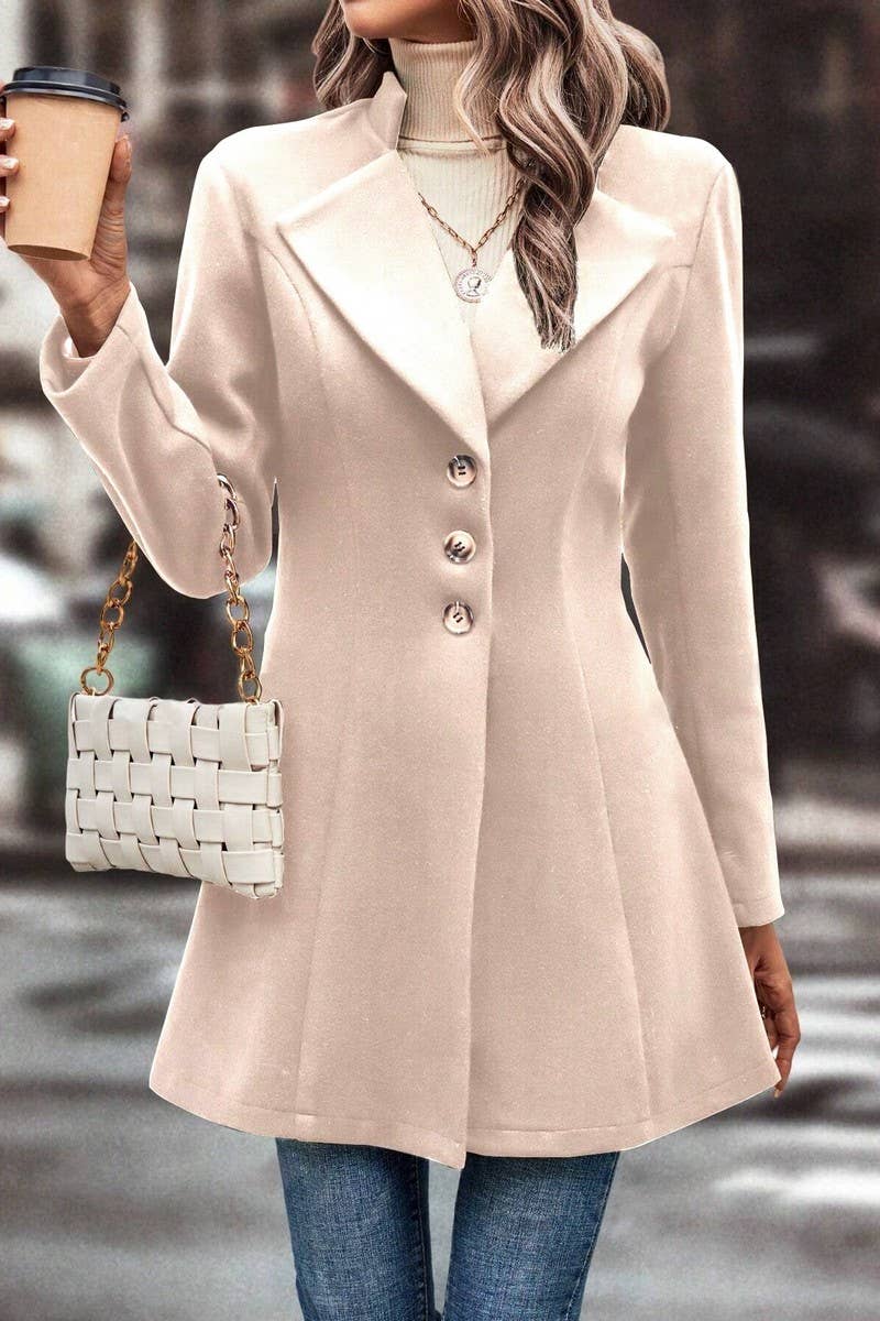 CWOCO00200_SOLID COLOR SLIM FIT LAPEL COAT