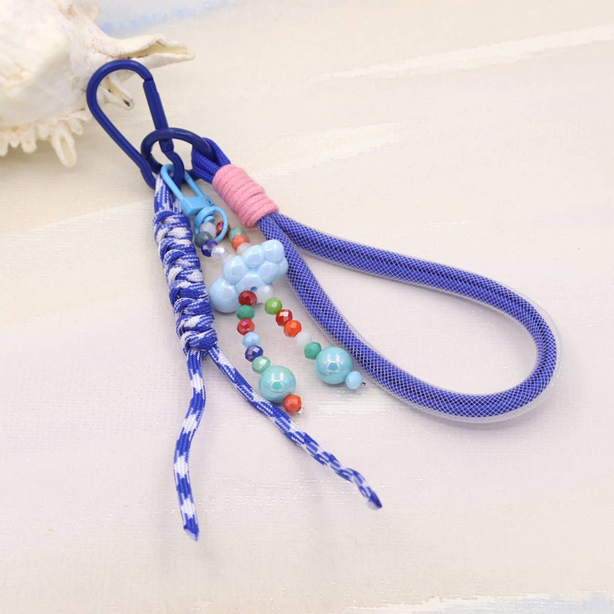 HAND-WOVEN LANYARD CUTE BEADED KEYCHAIN