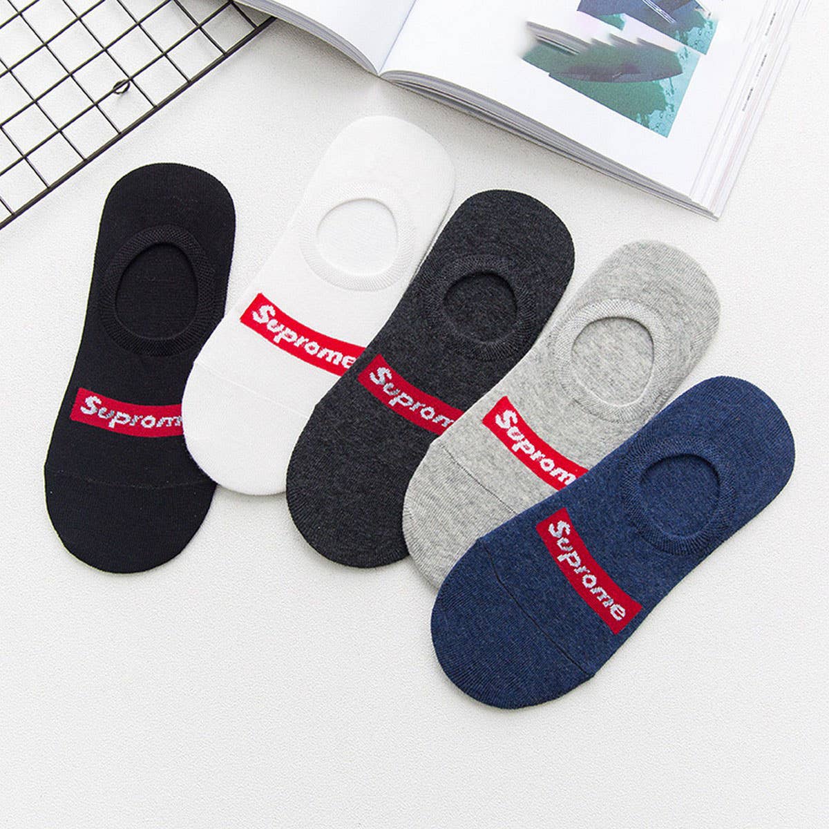 MEN'S SHALLOW COTTON BREATHABLE INVISIBLE SOCKS