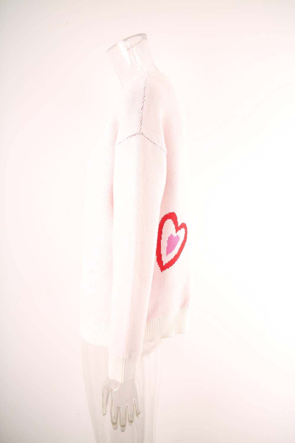 VALENTINE'S DAY HEART PEACH SWEATER KNIT