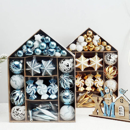 Christmas Ball Set with Painted House Design_CWMM9885