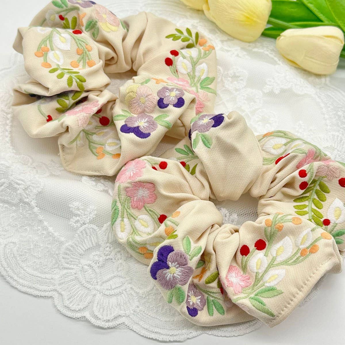 HEAVY FLOWER EMBROIDERY HEADBAND HAIR ACCESSORIES