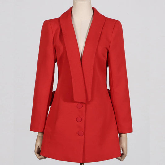 Sexy Slim Fit V-Neck Long Sleeve Blazer for Women