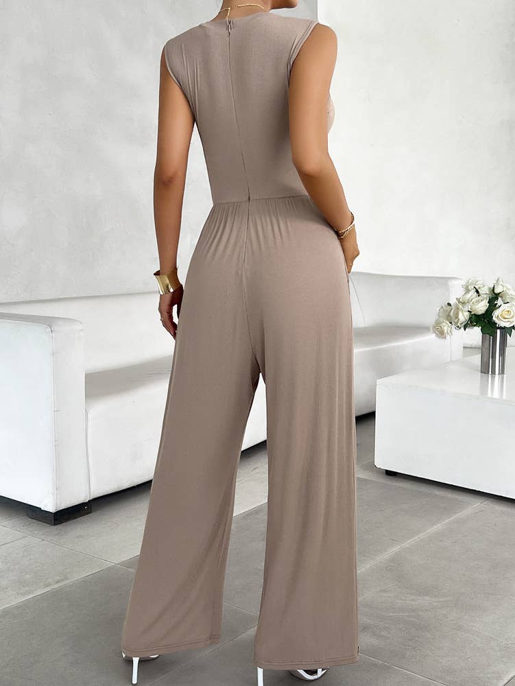 SLIM-FIT SLEEVELESS WAISTLINE ROMPER