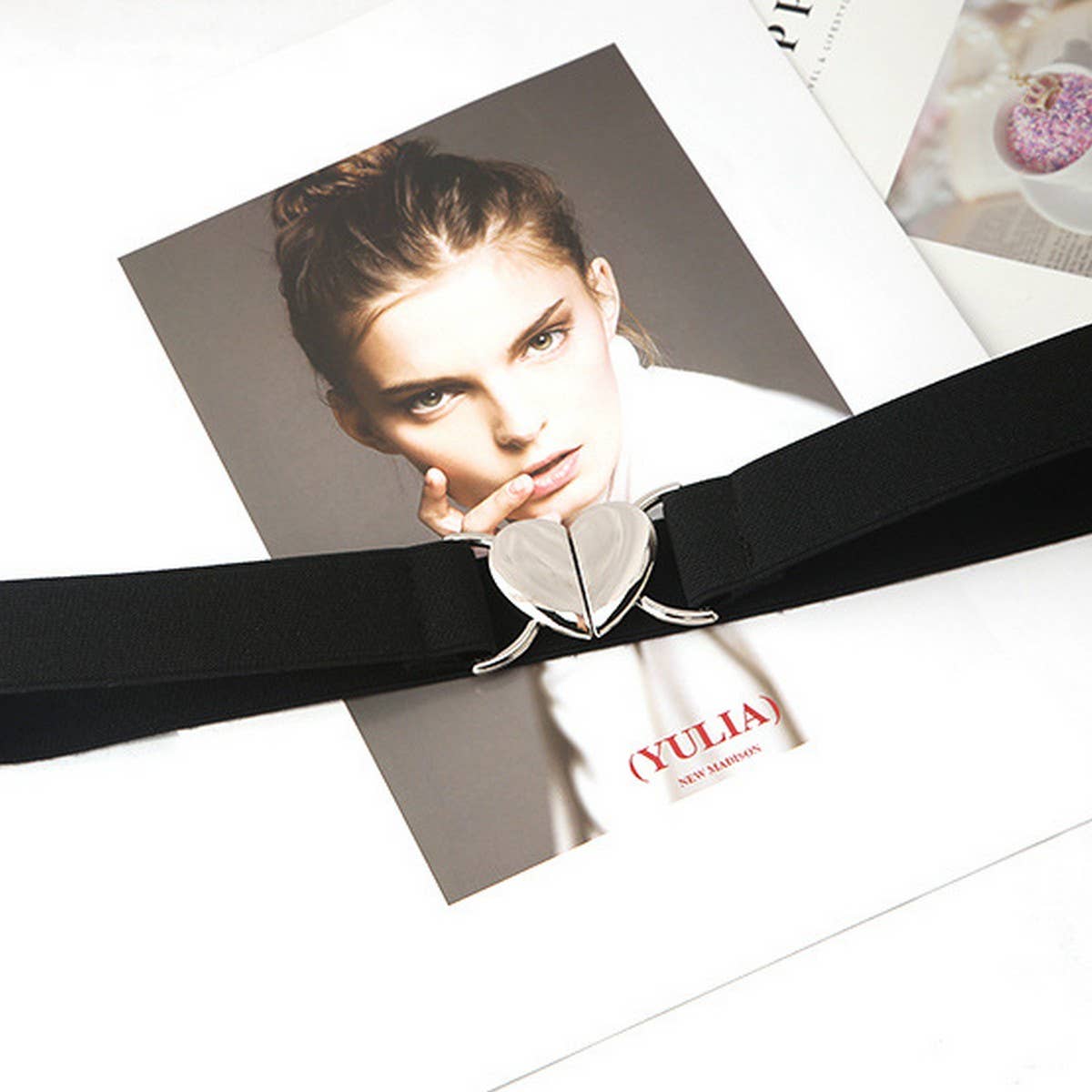 CWABE0562_LOVE BUCKLE ELASTIC BELT