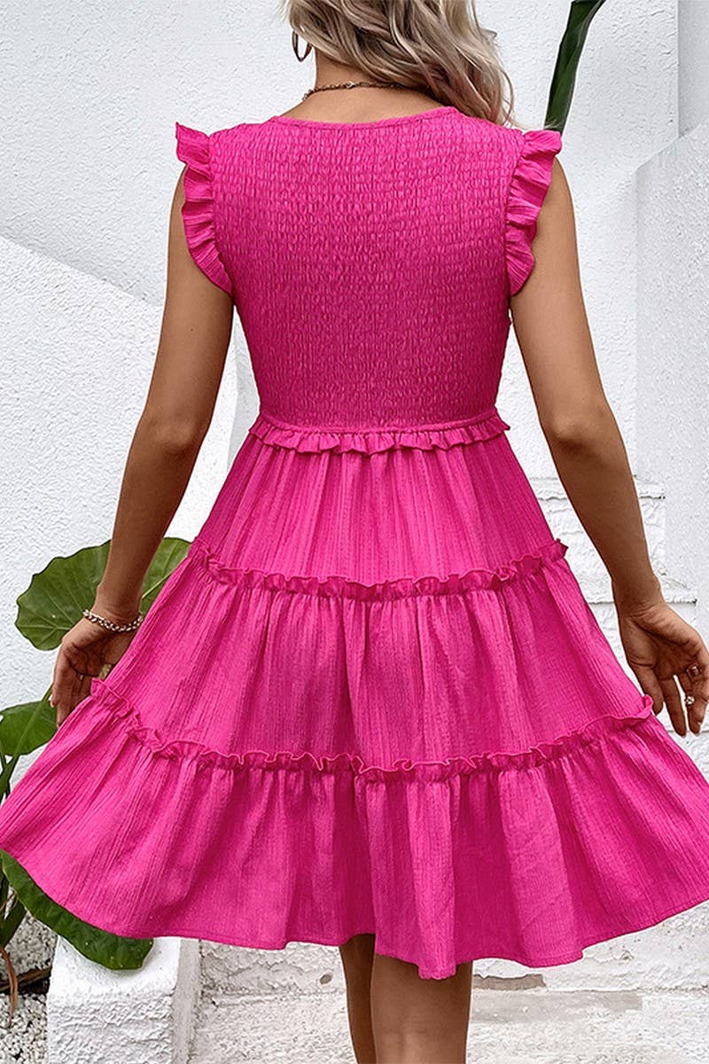 SLEEVELESS SLIM SOLID COLOR DRESS_CWDSD2823