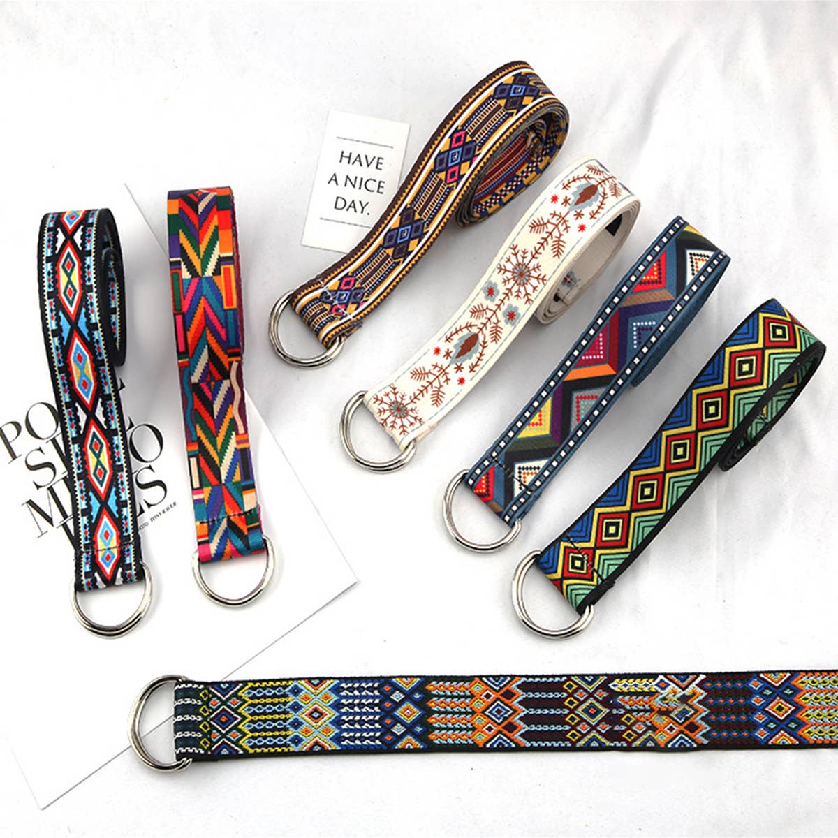 CWABE0951_CANVAS DOUBLE BUCKLE JEANS DECORATIVE BELT