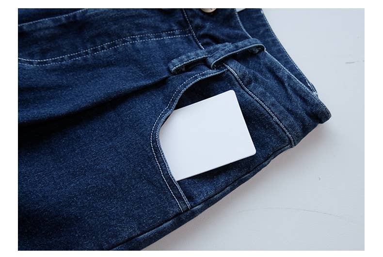 American retro solid color straight-leg jeans