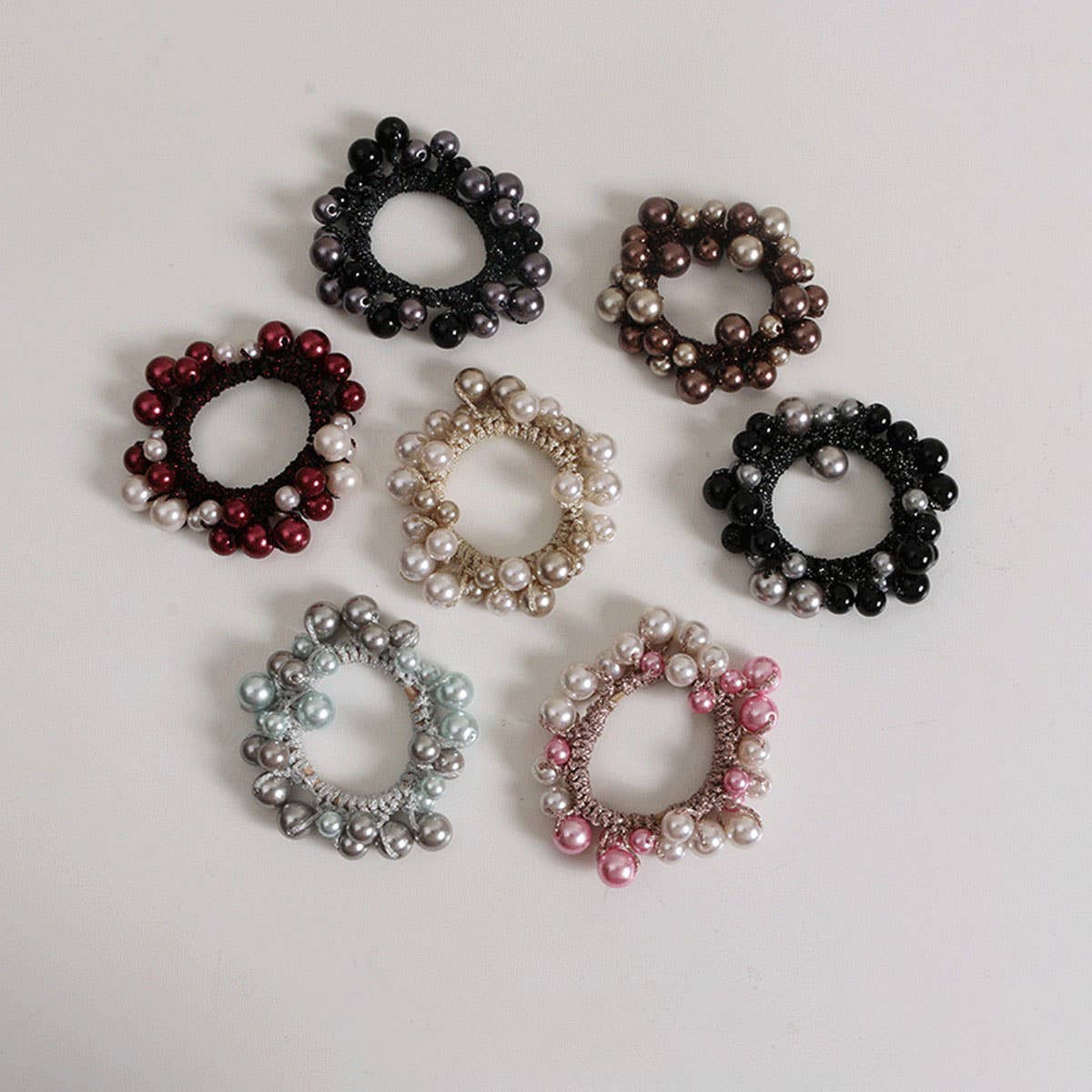 Pearl Hair Tie Boho Bun Holder for Women_CWAHA6762