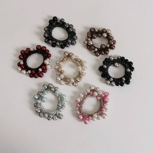 Pearl Hair Tie Boho Bun Holder for Women_CWAHA6762