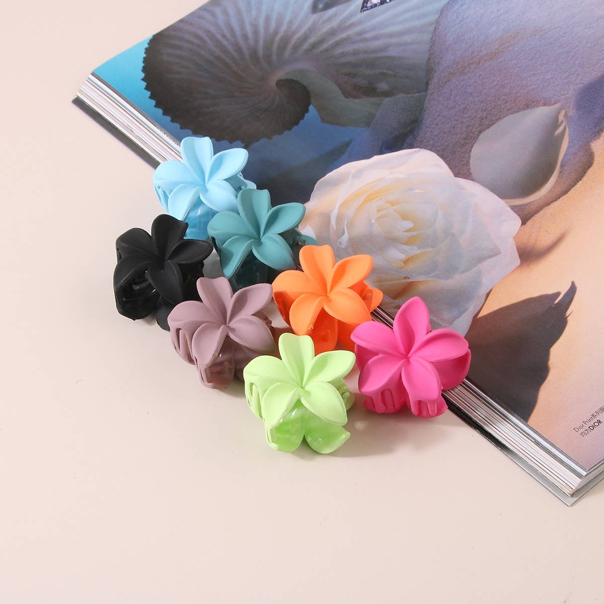 Candy Color Plumeria Claw Clip, Small Flower Clip_CWMM4939