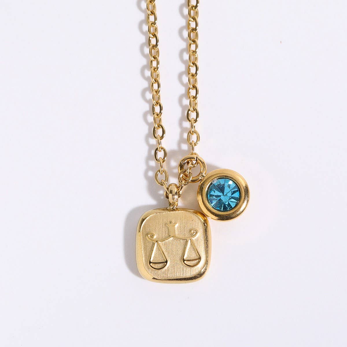 Vintage 12 Zodiac Sign Pendant Necklace
