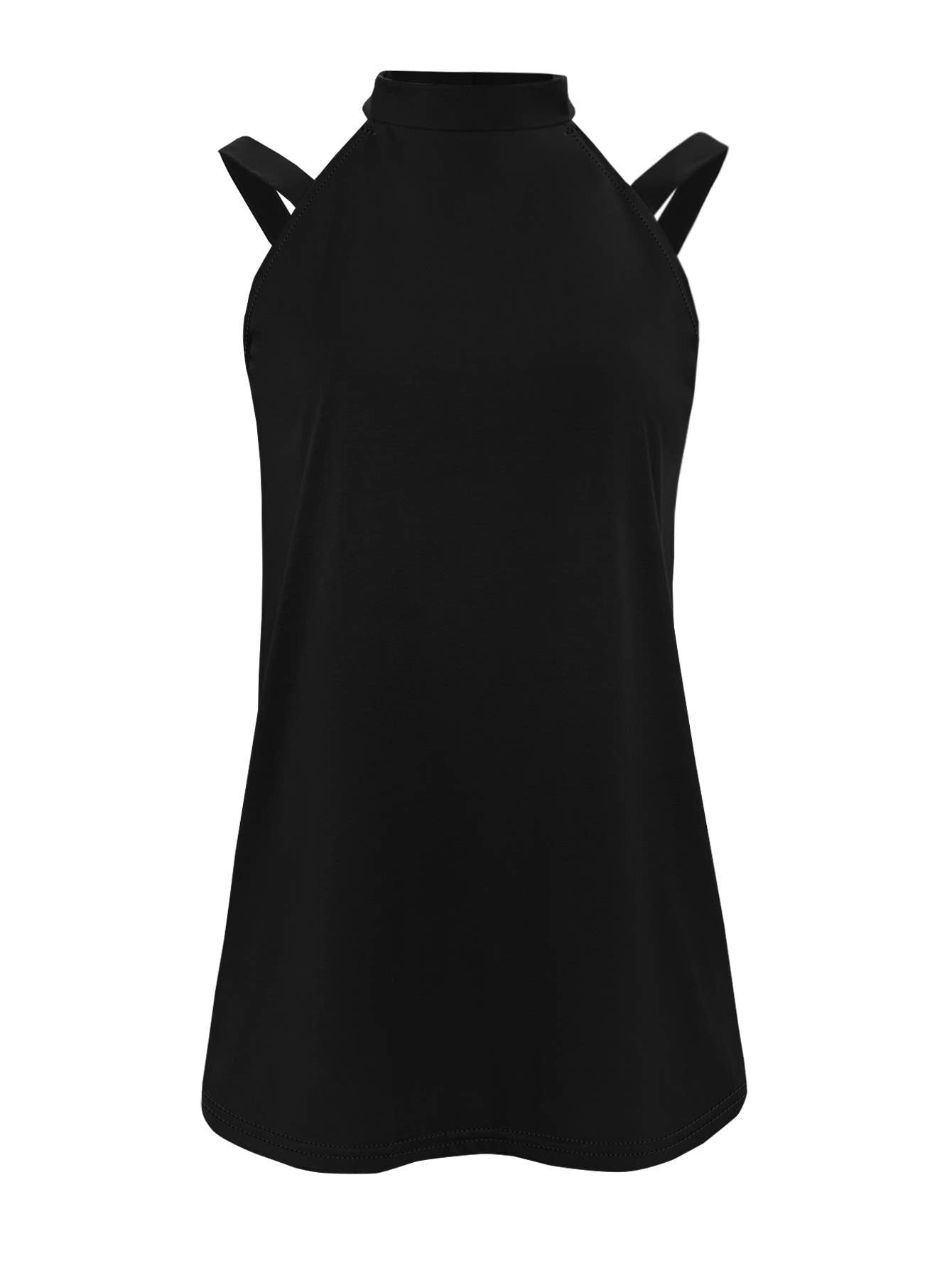 Solid color sleeveless sexy off-the-shoulder top