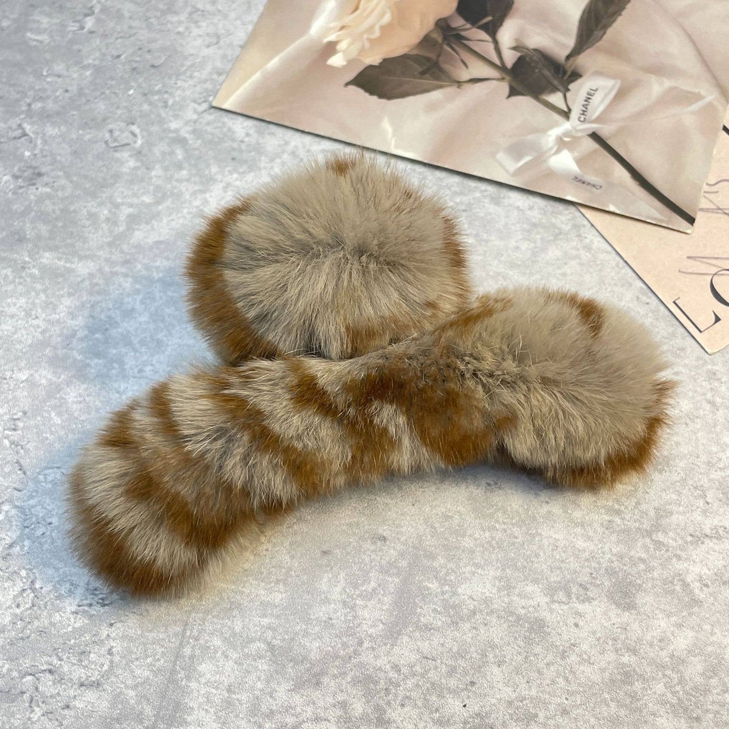 Rex Rabbit Fur Claws - Elegant Mixed Color Clips