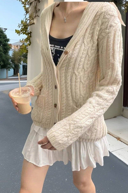 CWOCAS00009_CASUAL SIMPLE BUTTON LONG SLEEVE KNIT CARDIGAN