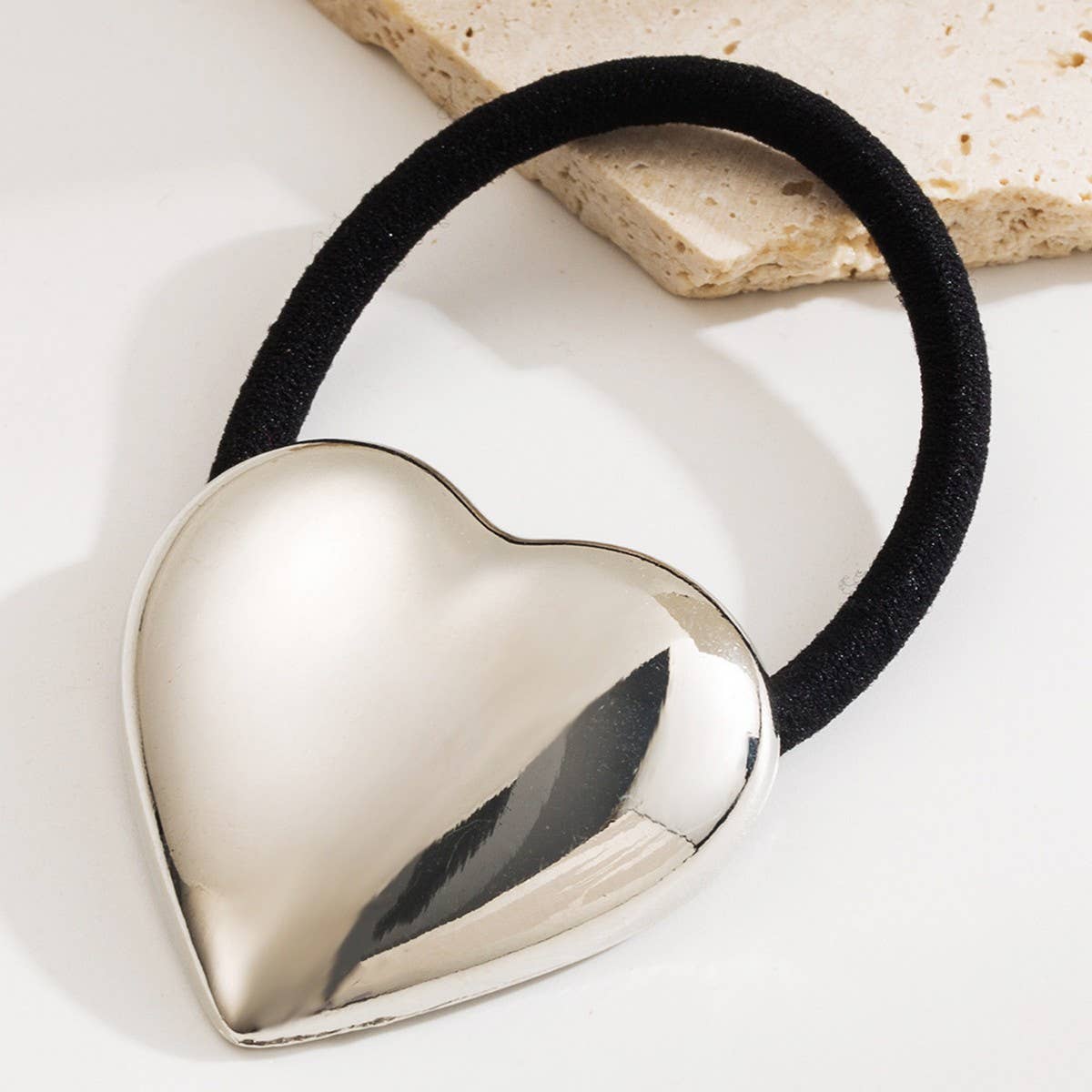 Minimalist Glossy Heart Geometric Hair Tie