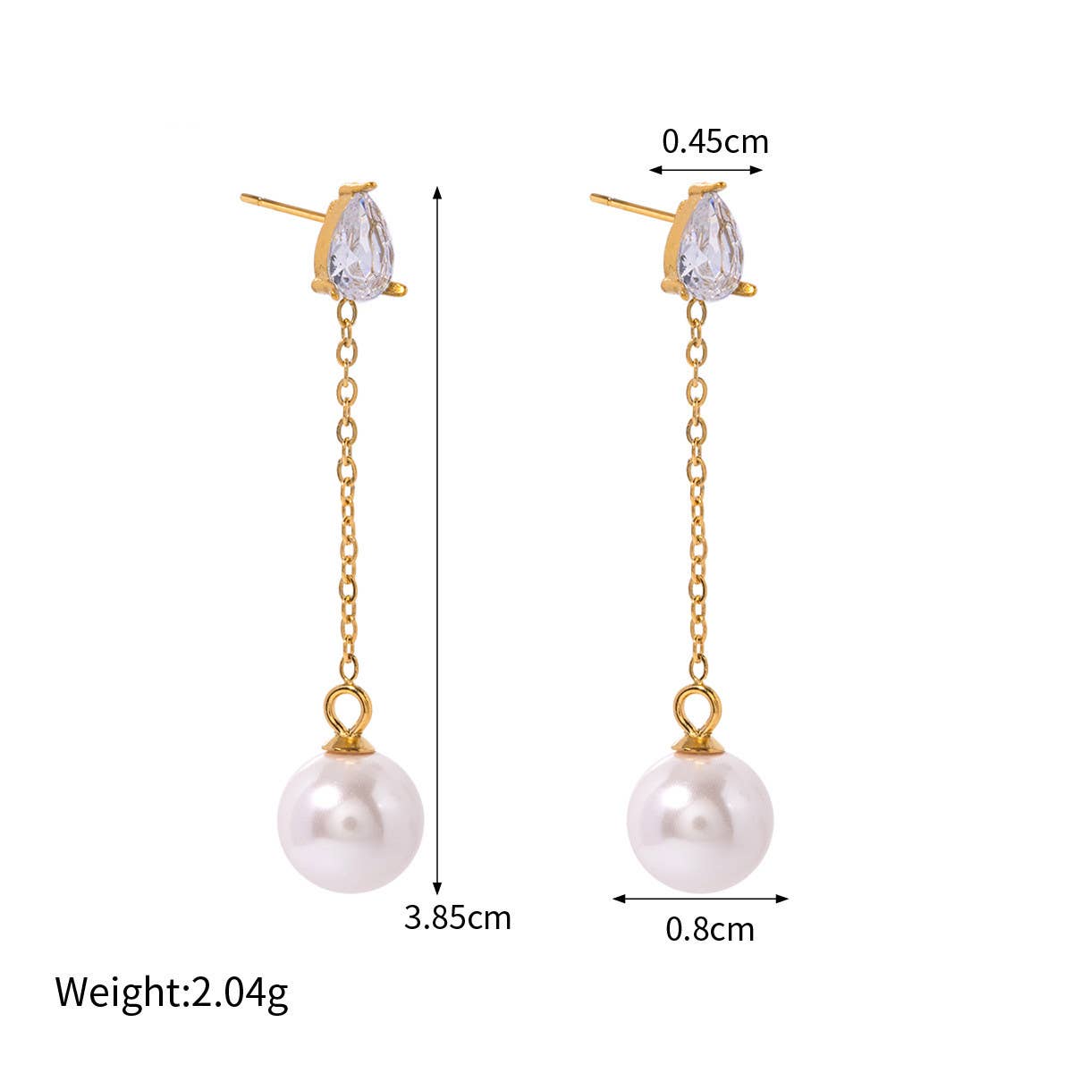 EXQUISITE PEARL ZIRCONIA 18K EARRINGS_CWAHA0906