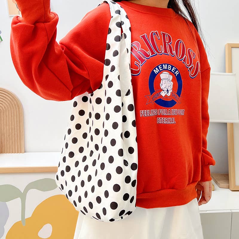 Polka dot single-shoulder bag simple canvas bag