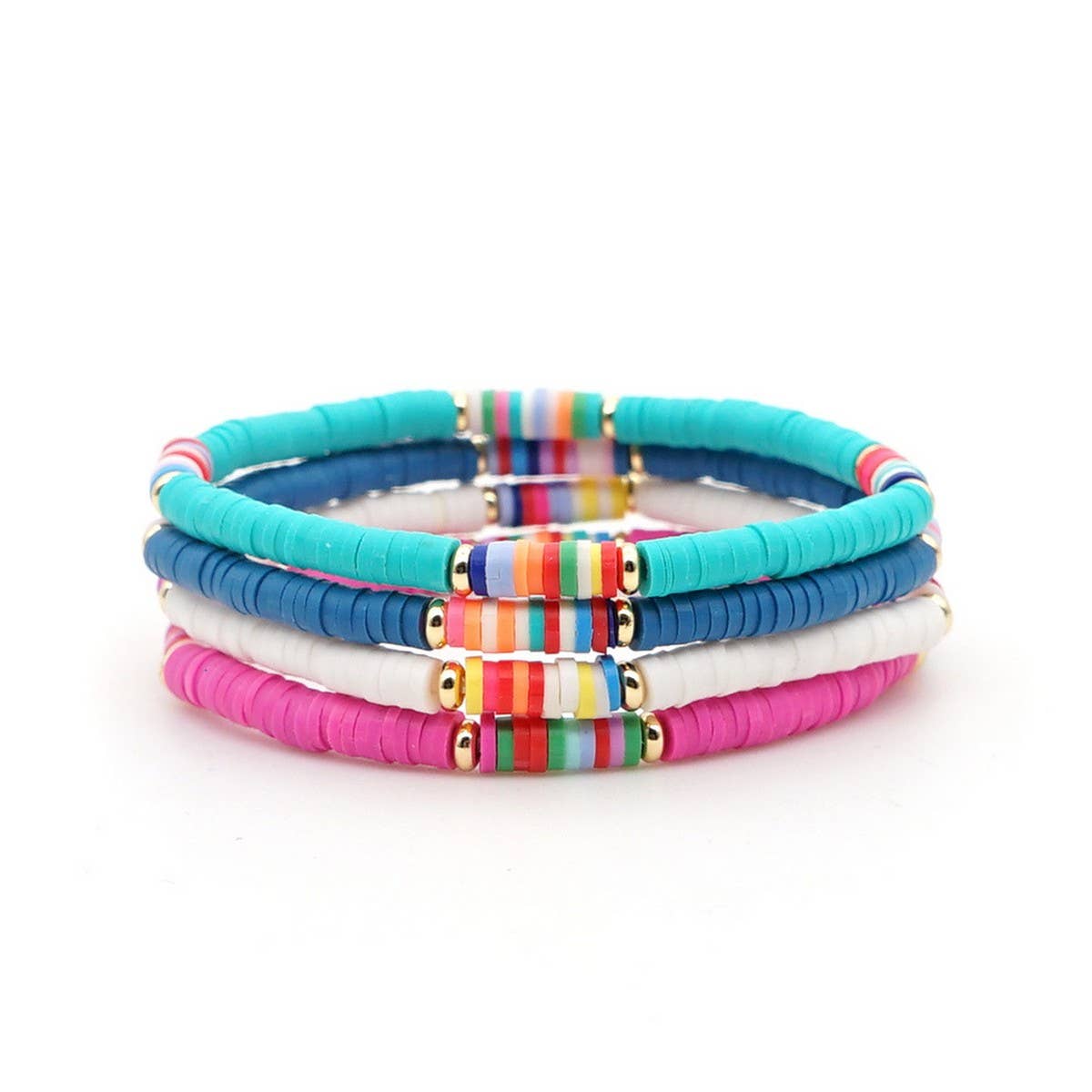 FASHIONABLE MULTI-COLOR SOFT CLAY BEADED BRACELET