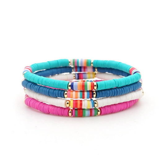 FASHIONABLE MULTI-COLOR SOFT CLAY BEADED BRACELET