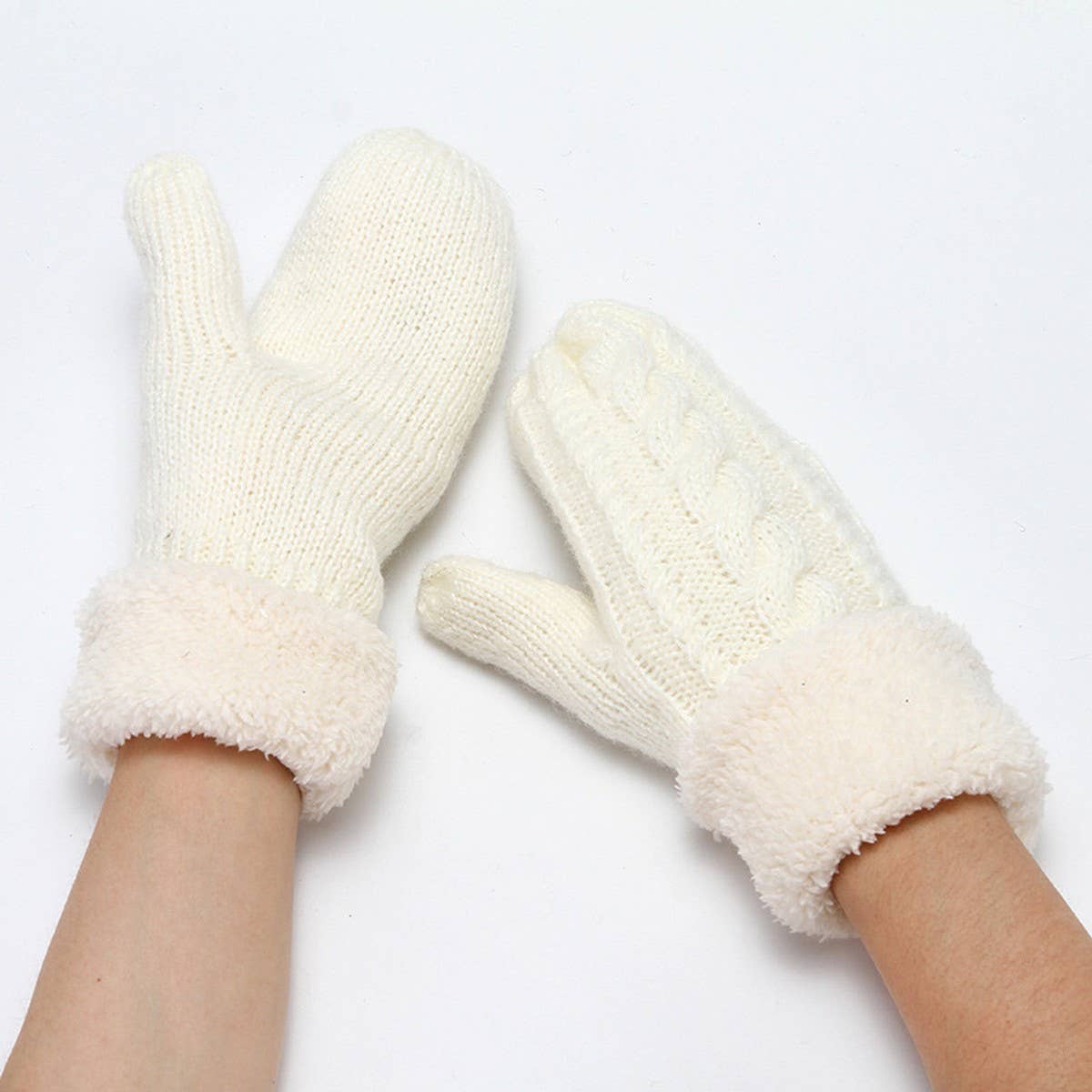 ADULT KNITTED MITTENS WITH PLUSH RABBIT GLOVES_CWAG0253
