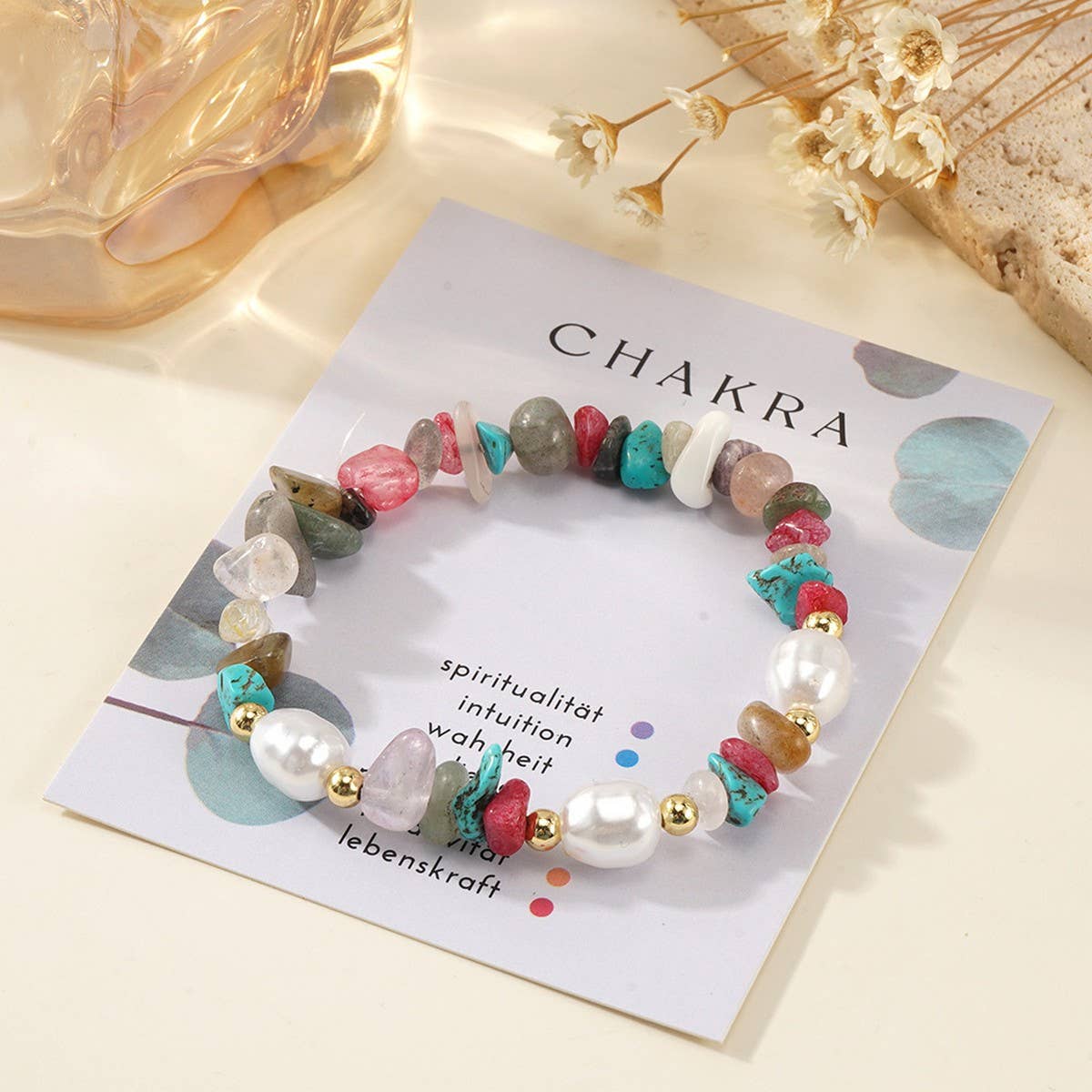 IMITATION PEARL SEMI-PRECIOUS STONE BRACELET