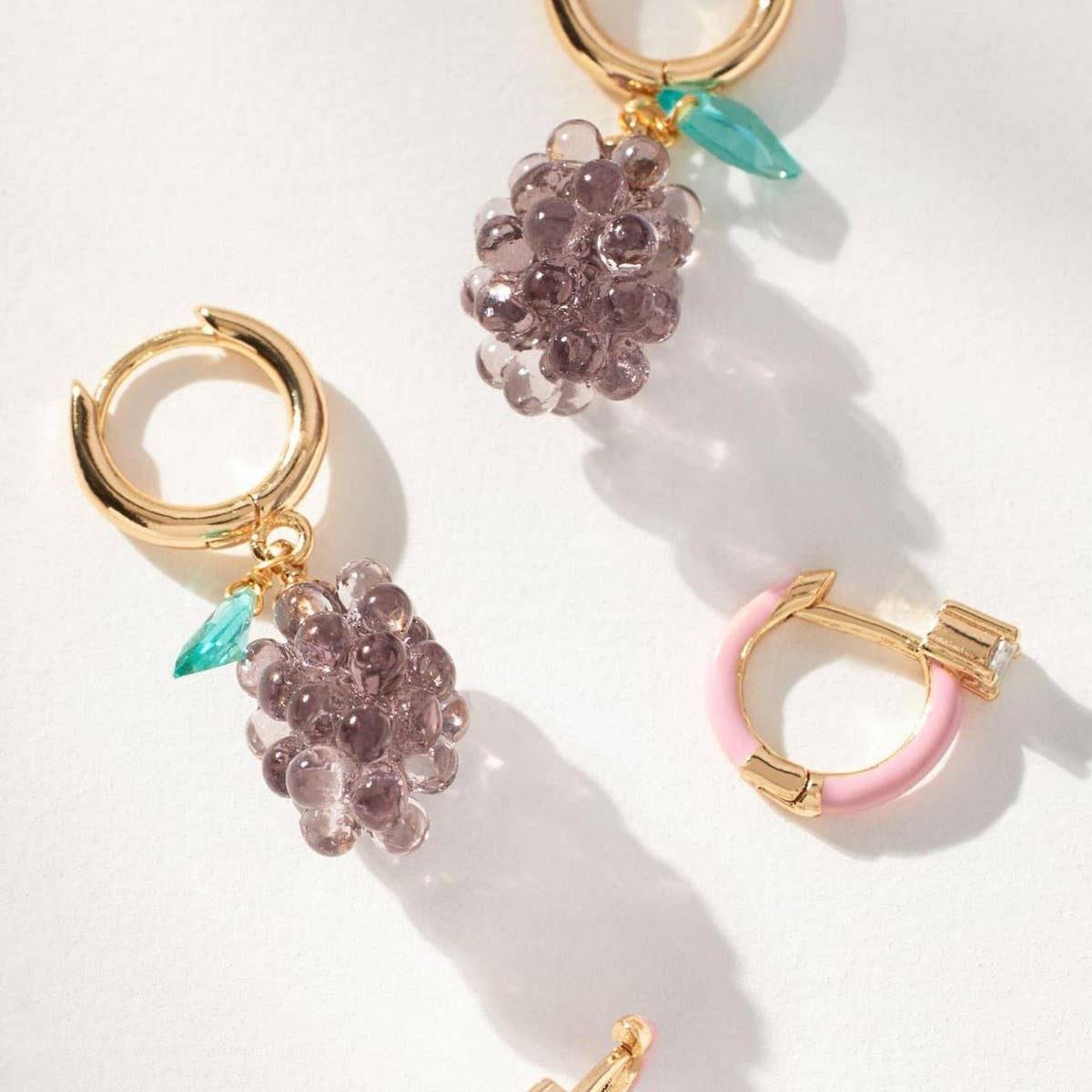 Colorful Fruit Zircon Earrings Stainless Steel