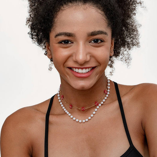 COLORFUL BEADED DOPAMINE CLAVICLE NECKLACE