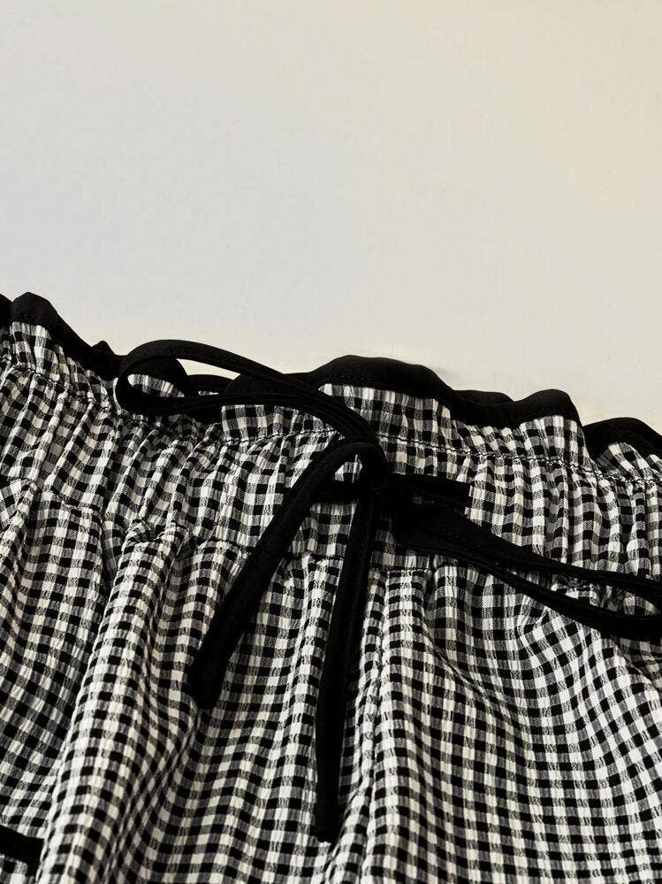 FRENCH RETRO CASUAL CHECKERED STRAIGHT-LEG PANTS_CWBLP01007