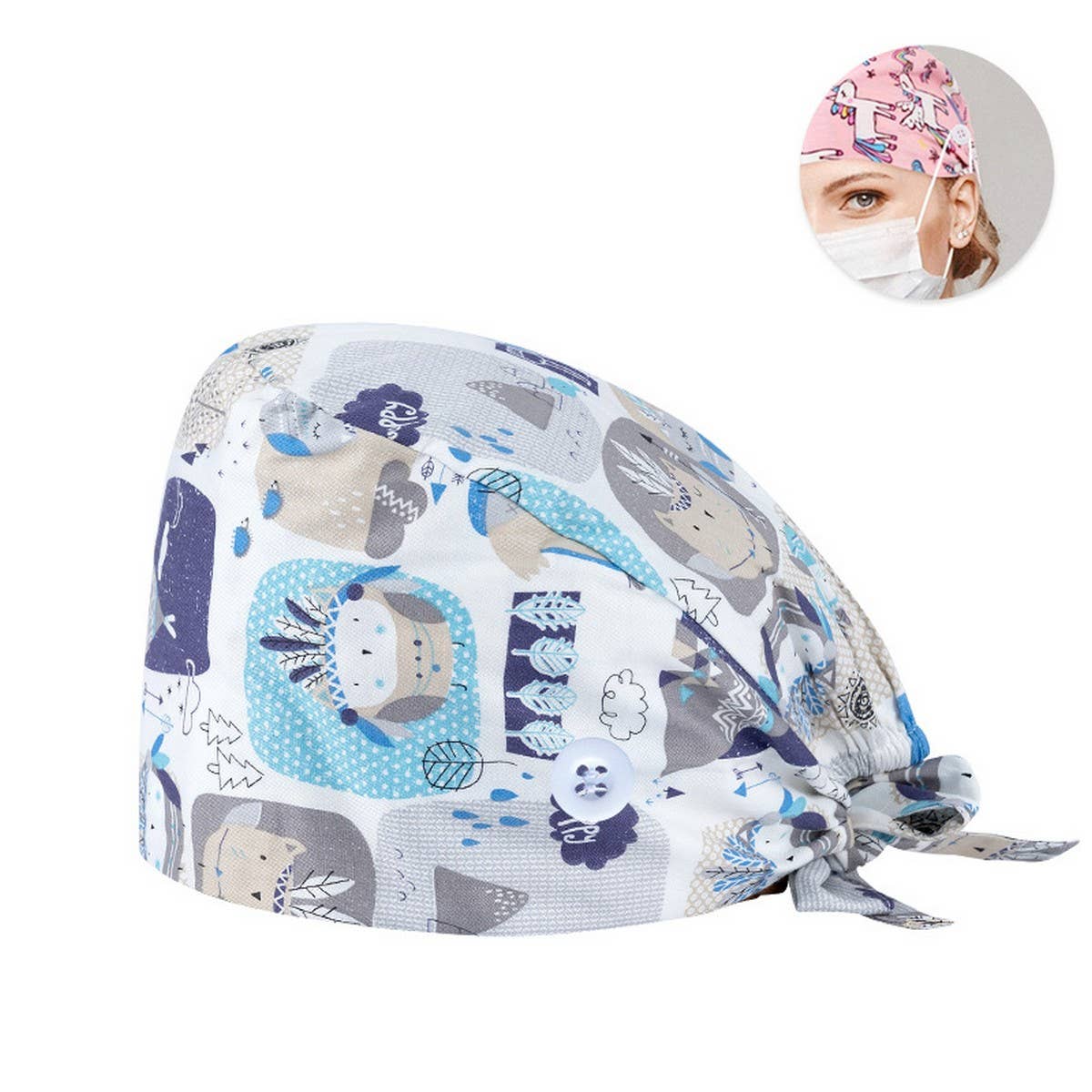 SWEATBAND COTTON PRINTED LACE-UP WORK HAT_CWAH3327