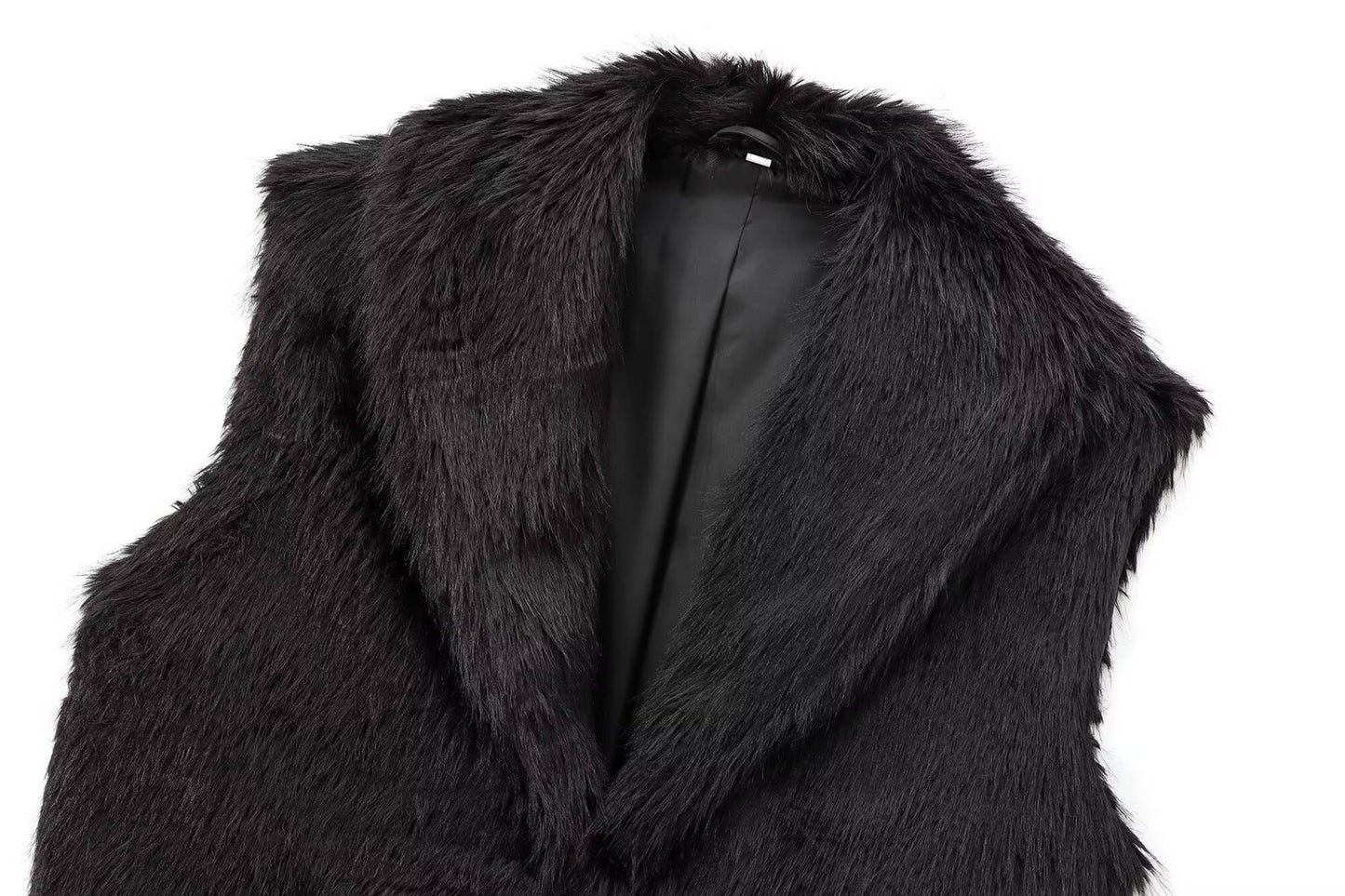 Elegant faux fur effect jacket short Vest