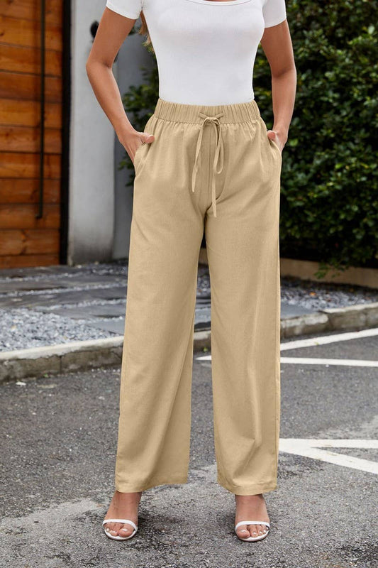 CWBLP1803_ELEGANT BREATHABLE HIGH WAIST WIDE LEG PANTS
