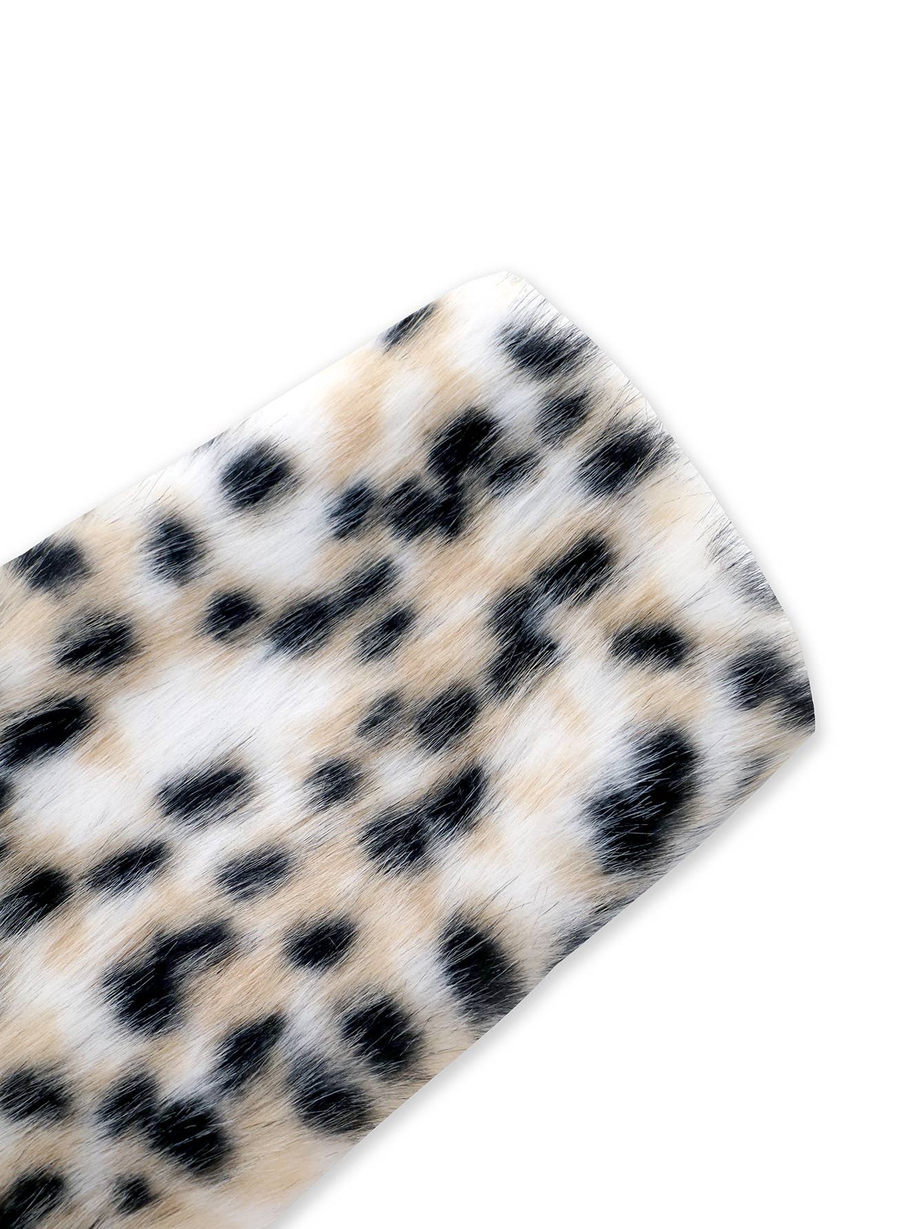 Leopard hooded long-sleeved mid-length warm coat