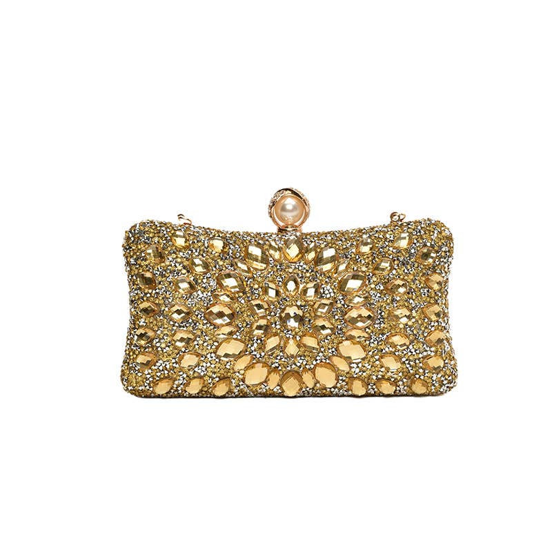 Fashionable colored diamond crossbody chain bag