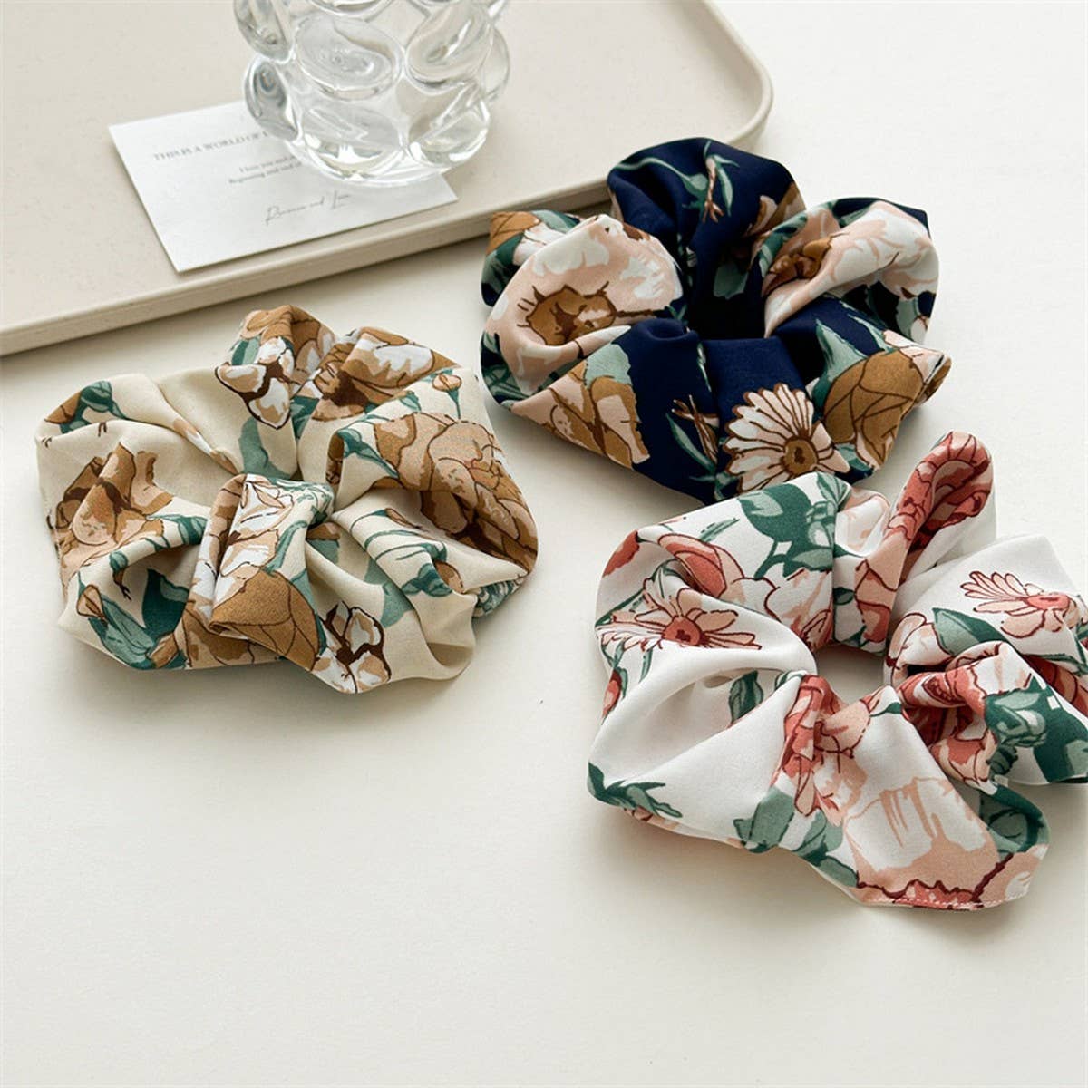 SWEET LARGE FLORAL HIGH ELASTIC HAIR TIE