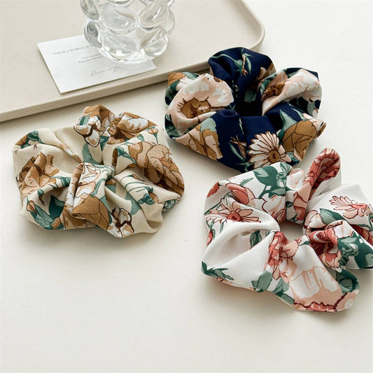 SWEET LARGE FLORAL HIGH ELASTIC HAIR TIE