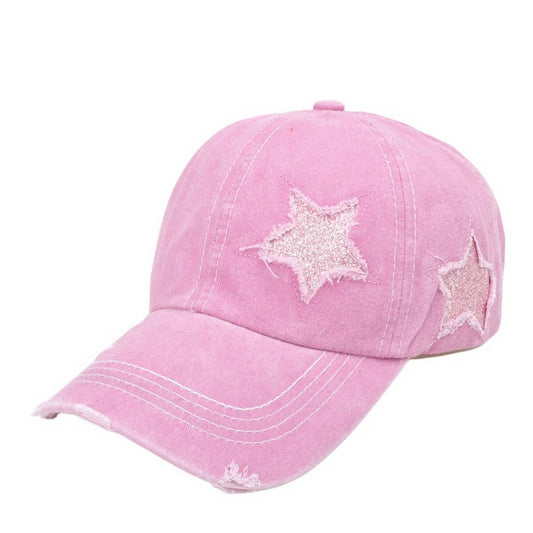 Women's Star Sequin Baseball Cap,  Sun Hat CWAH1126