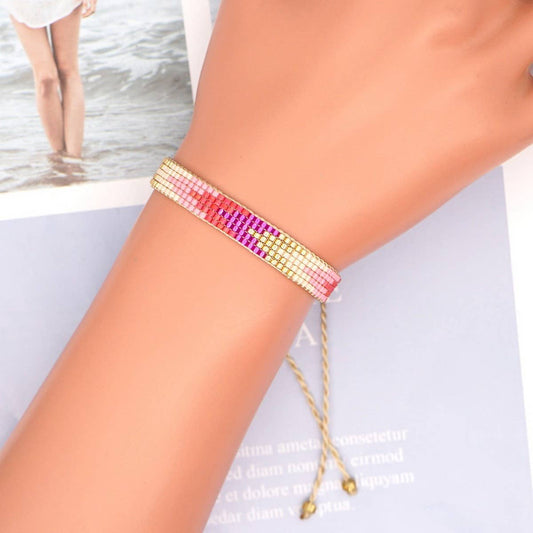 BOHEMIAN BEADED RICE BEAD BRAIDED BRACELET_CWMM3872