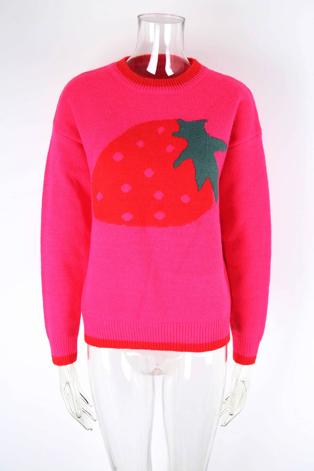 Strawberry Valentine's Day knitted sweater