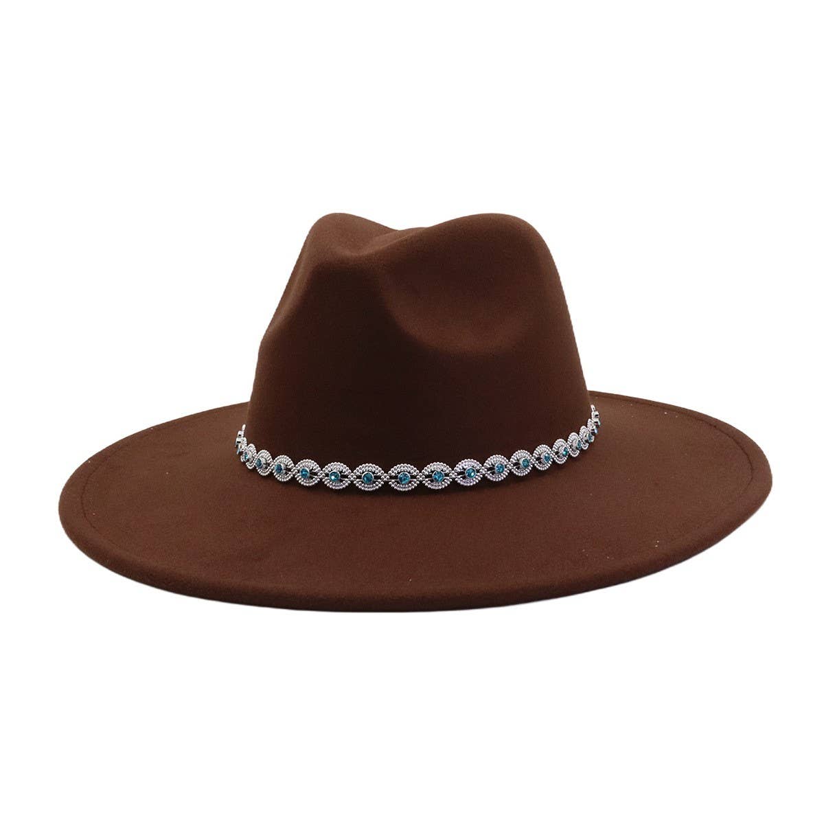 Ethnic Style Wool Blend Fedora Hat Men & Women_CWAH04388