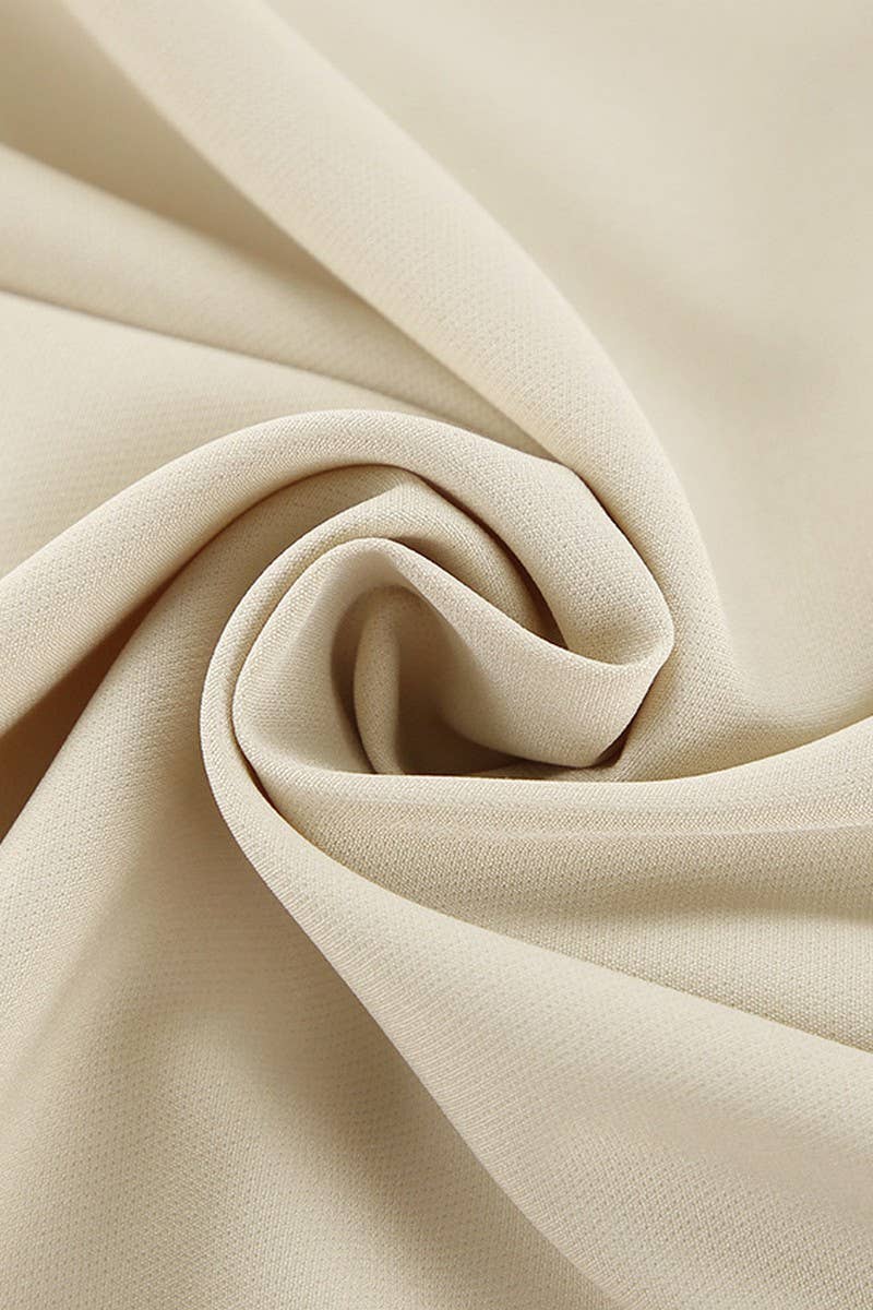 CWDMD6113_ASYMMETRIC NECK PUFF SLEEVE BODYCON SLIT DRESS