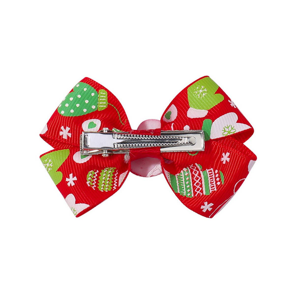 CHILDREN'S SANTA CLAUS PRINTED BOW HAIRPIN