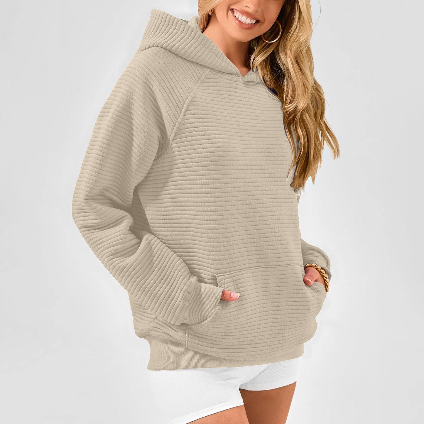FASHION SPORTS LONG SLEEVE POCKET HOODED JUMPER