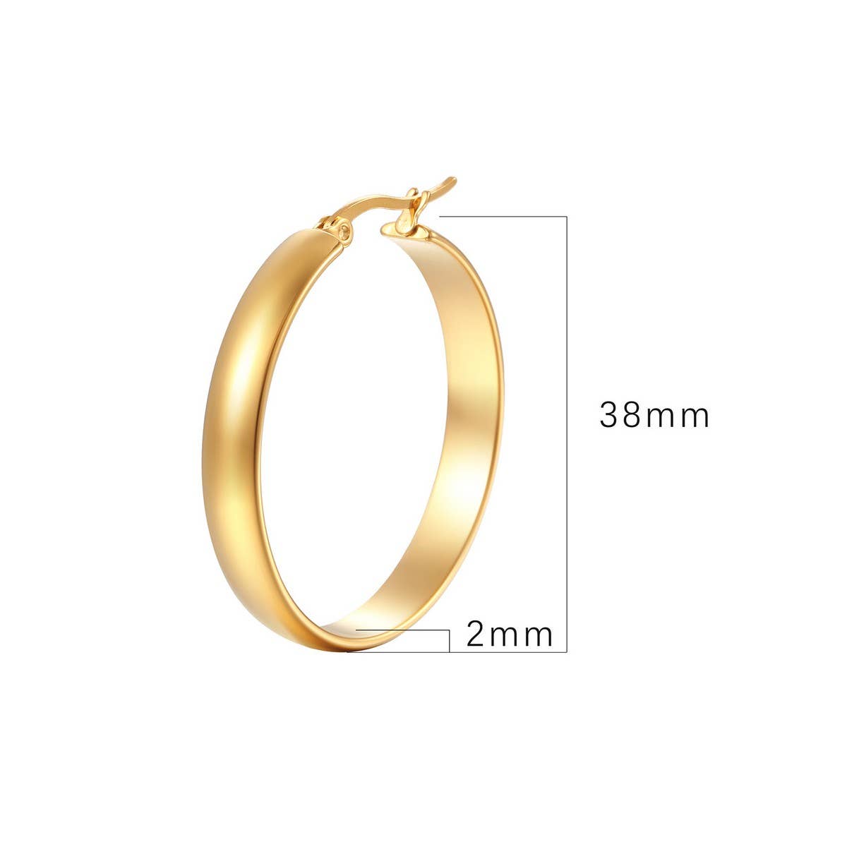 PLATED POST LIGHTWEIGHT HOOP EARRINGS_CWAJE0563