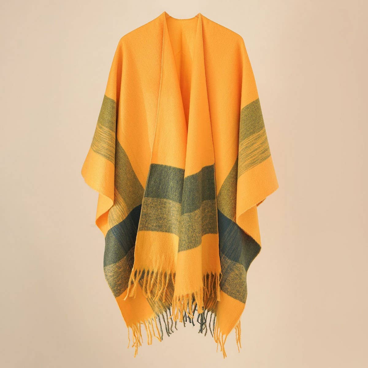 FASHIONABLE WARM STRIPED COLOR MATCHING SHAWL