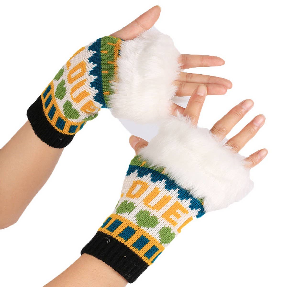 CWAG00535_WINTER KNIT  FINGERLESS WARM GLOVES