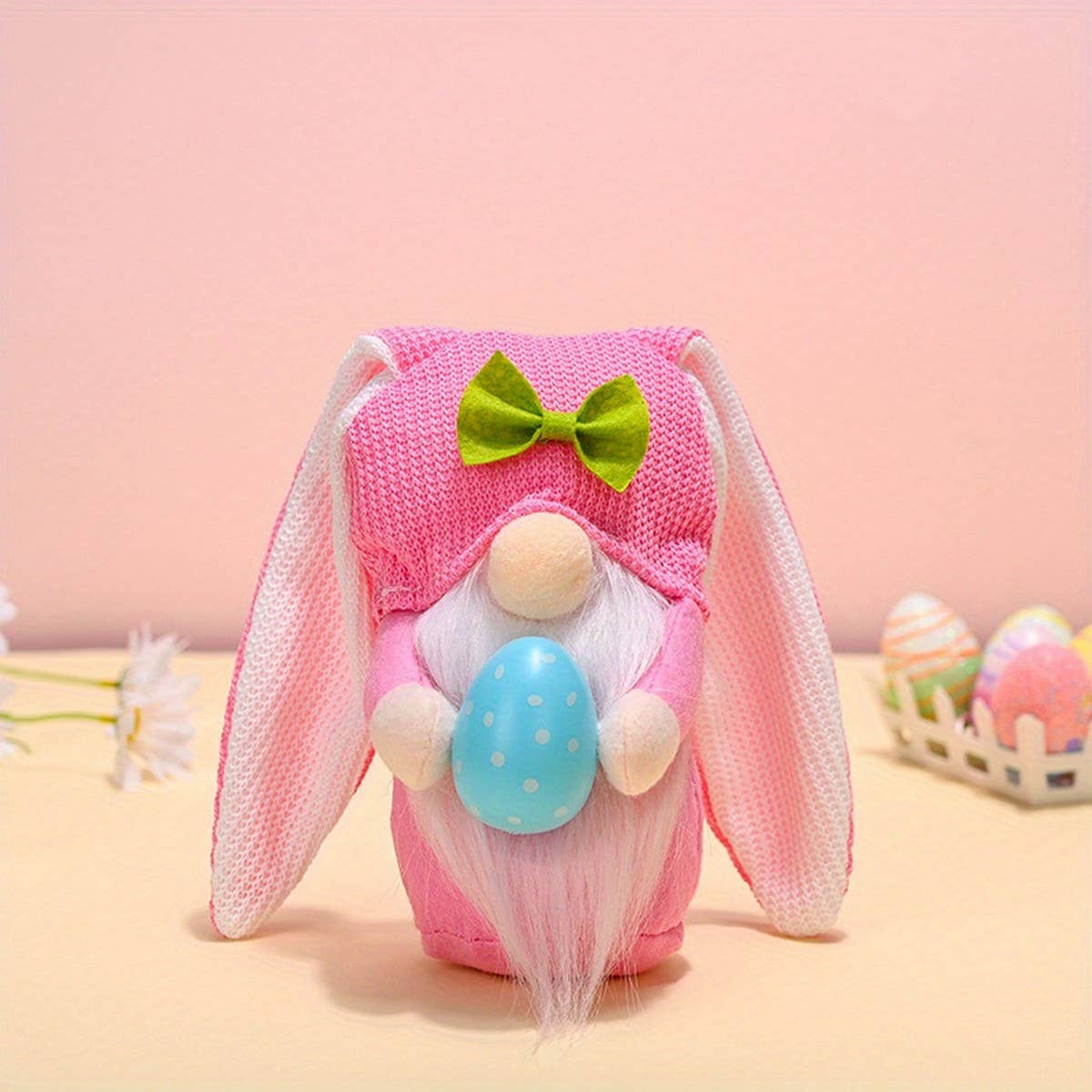 EASTER LONG-EARED BUNNY FACELESS DOLL FIGURINE
