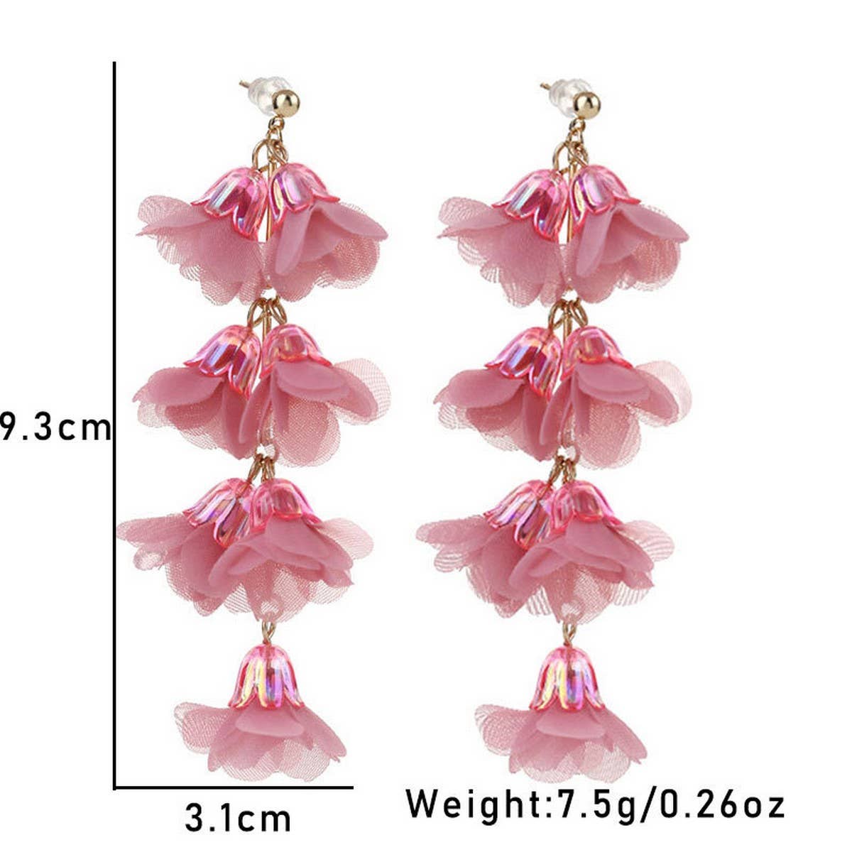 Crystal Flower Tassel Earrings Elegant Long Drops